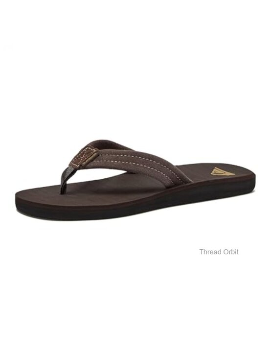 Quiksilver Men\'s Suede Flip Flop Sandals with Arch Support Athletic Beach Thong